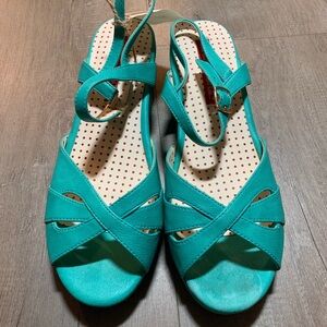 Stylish Teal platform Sandals for Women by Bait Footwear